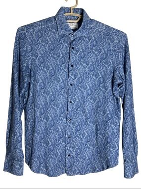 Emanuel Berg Modern Fit Paisley Shirt Size M
